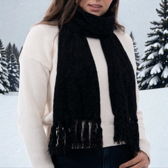 Style & Co. Accessories - Style & Co Women's Fringe-Trim Poly Chenille Scarf, 68"L x 13"W Fringe trim